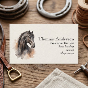 Watercolor Horse Equine Personalised Business Card