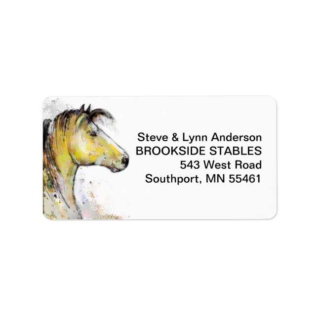 Watercolor Horse Head Address Labels (Front)