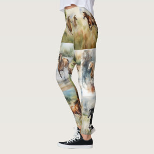 Watercolor Horse Leggings - Beautiful