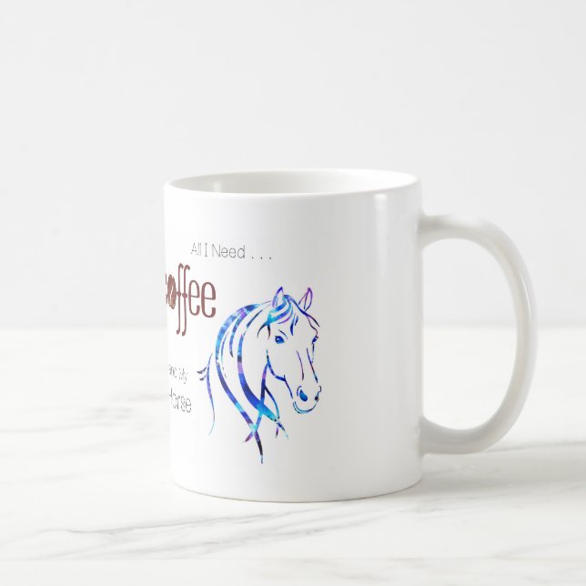 Watercolor Horse Lover  Coffee Mug (Right)