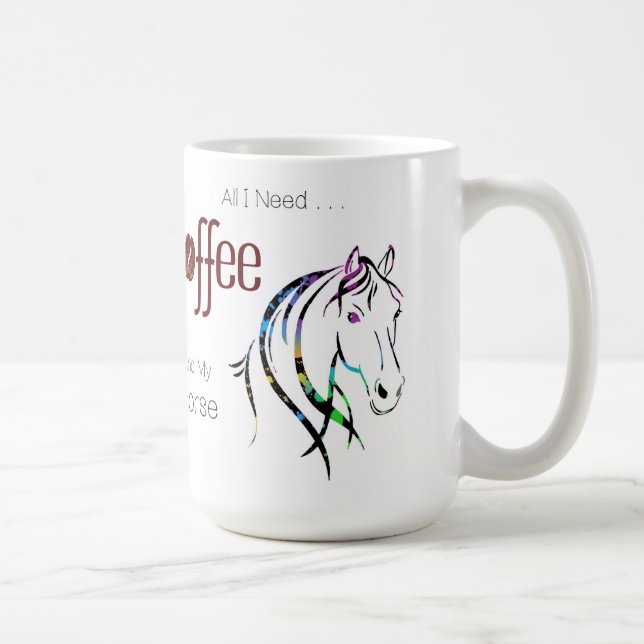 Watercolor Horse Lover  Coffee Mug (Right)
