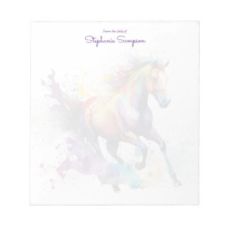 Watercolor Horse Lover Customised Notepad