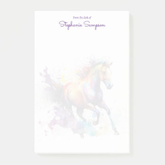 Watercolor Horse Lover Customised Post-it Notes