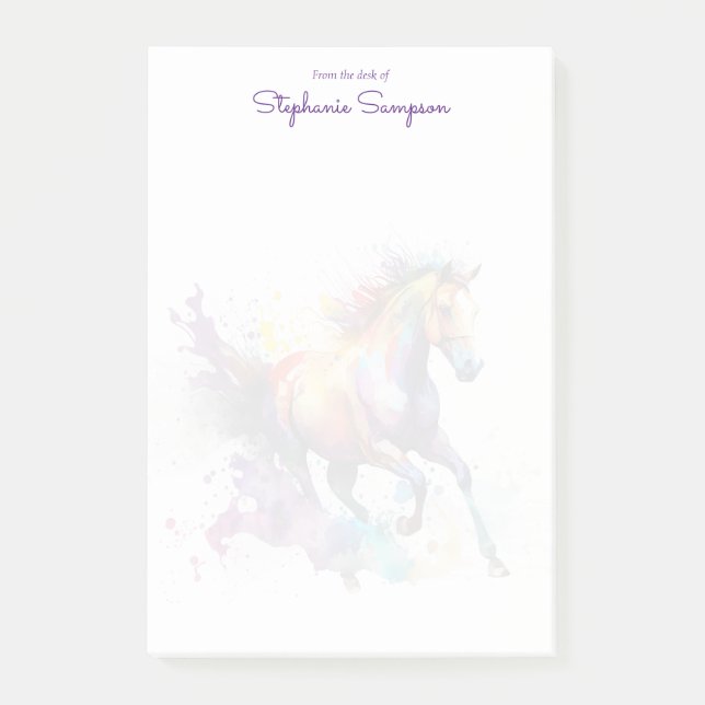 Watercolor Horse Lover Customised   Post-it Notes (Front)