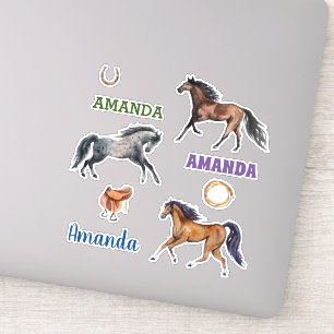 Watercolor Horse Lover Name Personalised Set