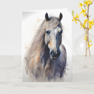 Watercolor Horse Personalised Equine Greeting Card
