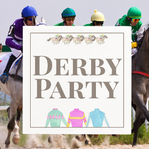 Watercolor Horse Racing Silks Derby Party Design Napkin