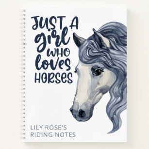 Watercolor Horse Riding Notes Equestrian Notebook