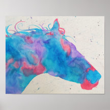 Watercolor Horse Silhouette