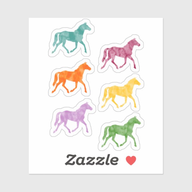 Watercolor horse silhouette sticker pack (Sheet)