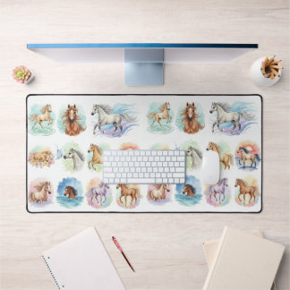 Watercolor Horses  Desk Mat