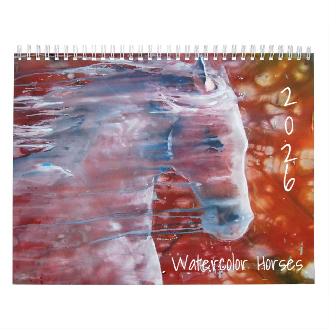 Watercolor Horses Wall Calendar 2026 (Cover)
