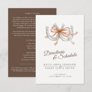Watercolor Horseshoes fall wedding directions Enclosure Card