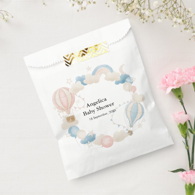 Watercolor Hot Air Balloon Baby Shower Favour Bags (Sealed)