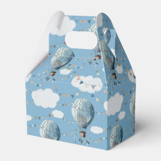 Watercolor Hot Air Balloon Blue //  Favour Box