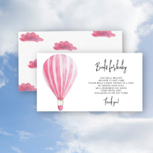 Watercolor Hot air balloon - books for baby ticket Enclosure Card