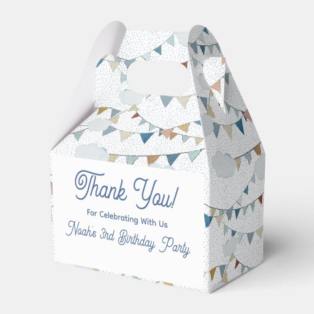 Watercolor Hot Air Balloon Mix //  Favour Box (Front Side)