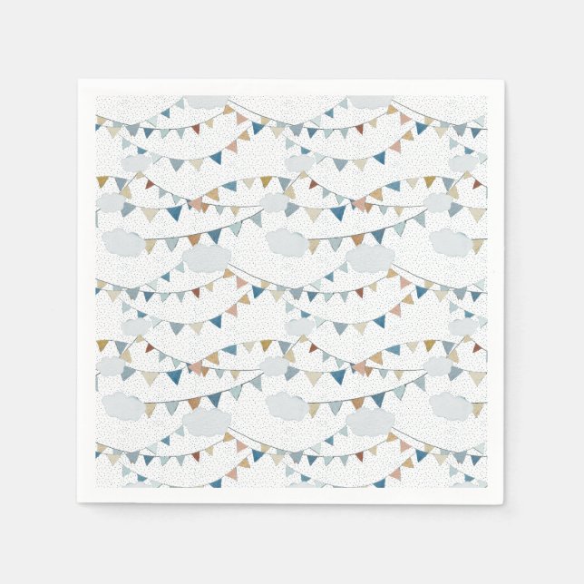 Watercolor Hot Air Balloon Mix // Kid’s Birthday Napkin (Front)