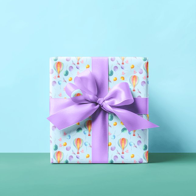 Watercolor Hot-Air-Balloon Pattern Wrapping Paper (Creator Uploaded)