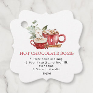 Watercolor hot chocolate bomb favour tags