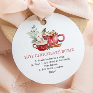 Watercolor  hot chocolate bomb favour tags