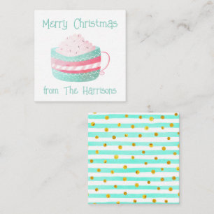 Watercolor Hot Chocolate Christmas Gift Enclosures Card