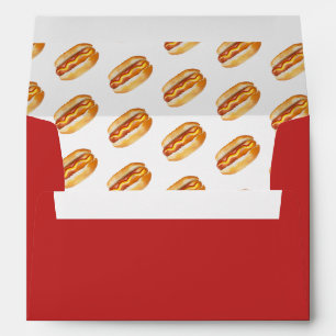 Watercolor Hot Dog Birthday Invitation Envelope