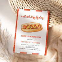 Watercolor Hot Dog Kids Birthday Party