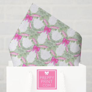 Watercolor Hot Pink Bow Garland Christmas Tissue Paper