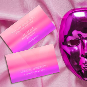 Watercolor Hot Pink Modern  Business Card