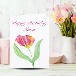Watercolor Hot Pink Tulip Birthday Nana Card<br><div class="desc">Capture the timeless beauty of a tulip with this exquisite watercolor, perfect for celebrating your Nana's birthday. The delicate strokes and vibrant hues bring the flower to life, symbolising love, appreciation, and the beauty of nature. This heartfelt gift is sure to fill her day with warmth and joy as she...</div>