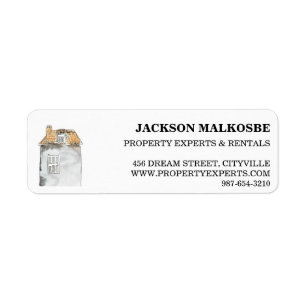 Watercolor House Art Charming Business Brand Label