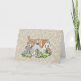 Watercolor House Business Thank You Card