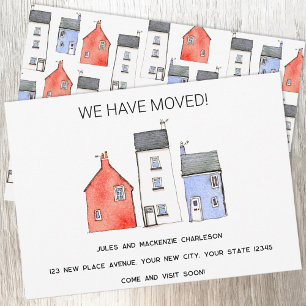 Watercolor House Change of Address Announcement