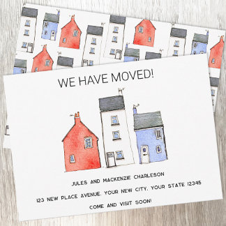 Watercolor House Change of Address Announcement