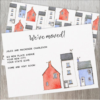 Watercolor House Change of Address Announcement