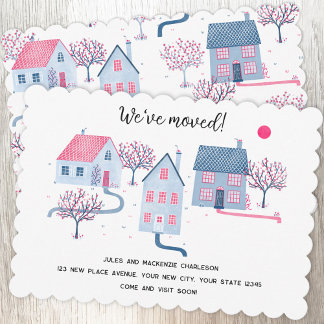 Watercolor House Change of Address Announcement