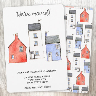 Watercolor House Change of Address Announcement