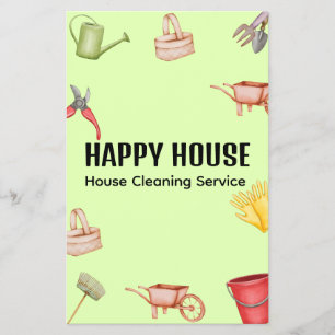 Watercolor House Cleaning Supplies Colourful Moder Flyer