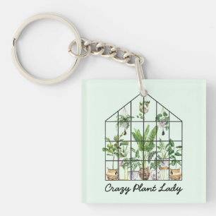 Watercolor House Plant Quote  Key Ring