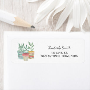 Watercolor House Plants Address