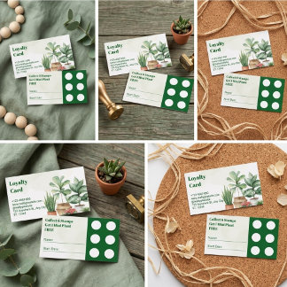 Watercolor Houseplant Botanical Shop Loyalty Card