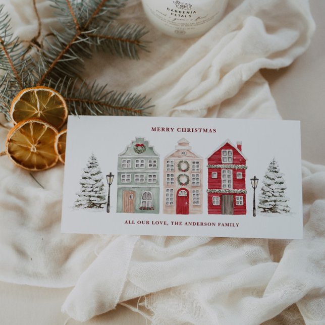 Watercolor Houses  Holiday Card (Creator Uploaded)