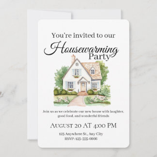 Watercolor Housewarming Party Invitation
