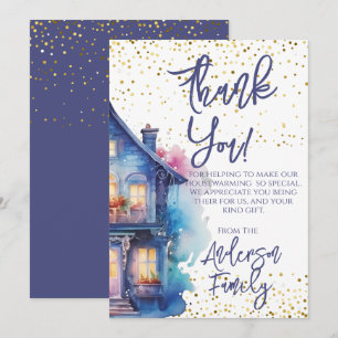 Watercolor Housewarming Party Thank You Card