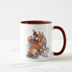 Watercolor Howling Coyotes Animal Nature Art Mug