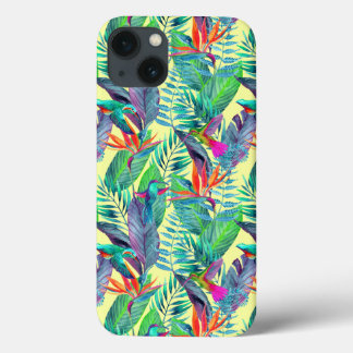 Watercolor Humminbirds In The Jungle iPhone 13 Case