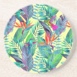 Watercolor Humminbirds In The Jungle Coaster