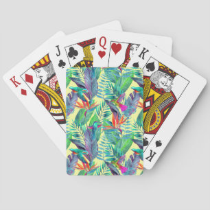 Watercolor Humminbirds In The Jungle Playing Cards