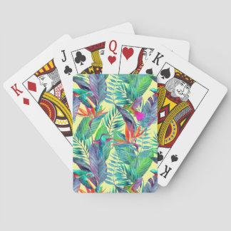 Watercolor Humminbirds In The Jungle Playing Cards